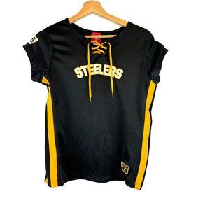 NFL Pittsburg Steelers Women's Lace Front Jersey Shirt L